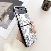 Flower Butterfly Design Cute Phone Case: PC Cover for Galaxy Z Flip 3/4 Clamshell - Touchy Style .