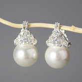 Flower Pearl Earring Charm Jewelry - 925 Sterling Silver LFJB0268 - Touchy Style .