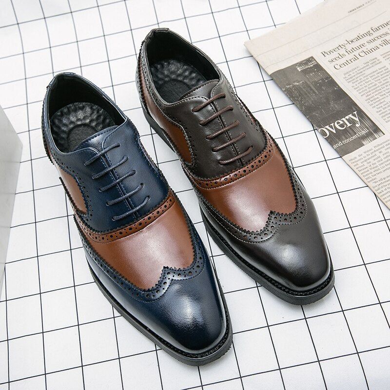 Formal Leather Derby Business Dress Men's Casual Shoes WX258