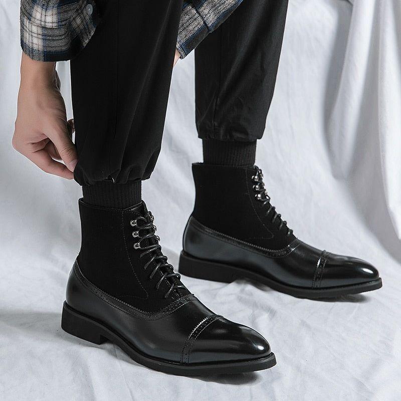 Formal Retro Ankle Boots: Luxury Men's Casual Shoes - QZ1140 | Touchy Style