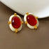 French Retro Big Red Stud Earrings: Charm Jewelry WB215 - Touchy Style