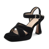 FT2382 Elegant Retro Velvet Sandal - Women&