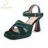 FT2382 Elegant Retro Velvet Sandal - Women&