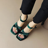 FT2382 Elegant Retro Velvet Sandal - Women&