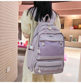 FX249 Solid Multi-pocket Large Capacity Cool Backpack - Touchy Style .