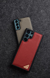 Galaxy S22 Ultra Plus Business Cover: Cute Leather Phone Case - Touchy Style .