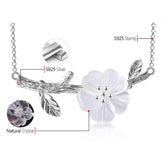 GC249 Flower in the Rain Necklace - 925 Sterling Silver Charm Jewelry - Touchy Style .