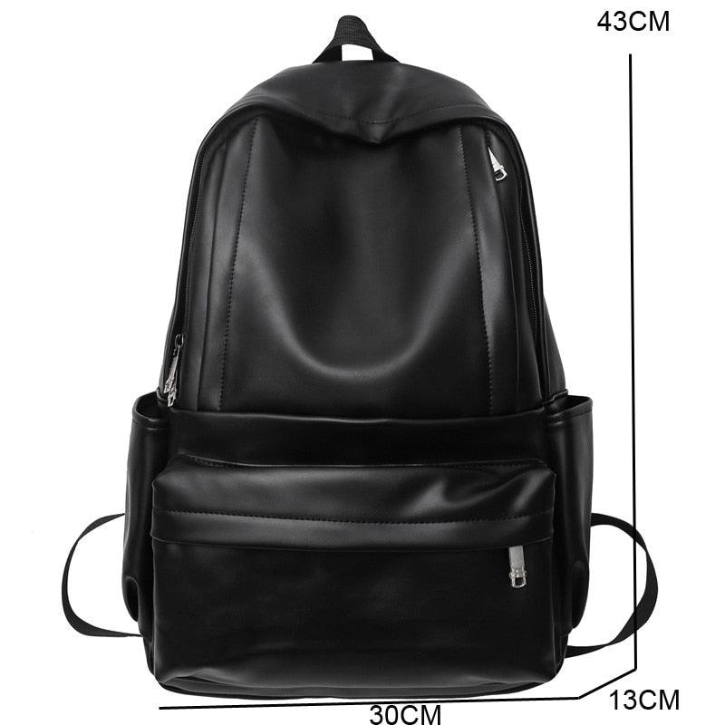 GC337: Large-Capacity, Comfortable, Leather College Cool Backpack - Touchy Style