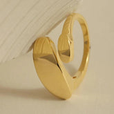 Geometric Golden Stainless Steel Opening Finger Rings Charm Jewelry XYS1149 - Touchy Style .