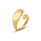 Geometric Golden Stainless Steel Opening Finger Rings Charm Jewelry XYS1149 - Touchy Style .