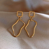 Geometric Hollow Out Metal Dangle Long Earrings Charm Jewelry XYS0111 - Touchy Style