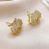 Geometric Metal Charm Korean Stud Earrings - RM230 Jewelry - Touchy Style