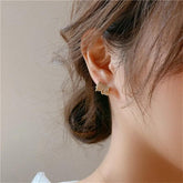 Geometric Metal Charm Korean Stud Earrings - RM230 Jewelry - Touchy Style .