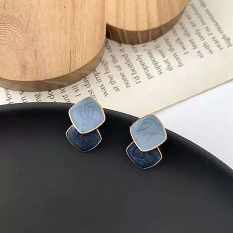 Geometric Square Stud Earrings - Small Sweet Charm Jewelry WB239 - Touchy Style