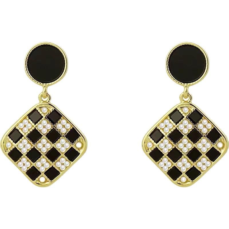 Geometric Sweet Drop Earrings with Fresh Pearl Charm Jewelry GZ405 - Touchy Style