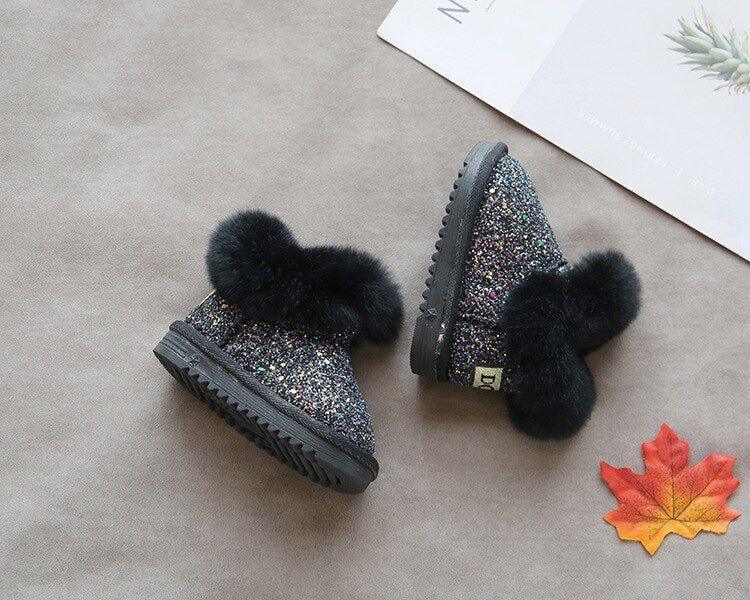 Toddler black clearance fur boots