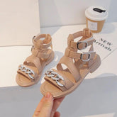 Gladiator Girl Sandals, Toddler Casual Shoes with Rhinestone - Low Heel G03261 - Touchy Style