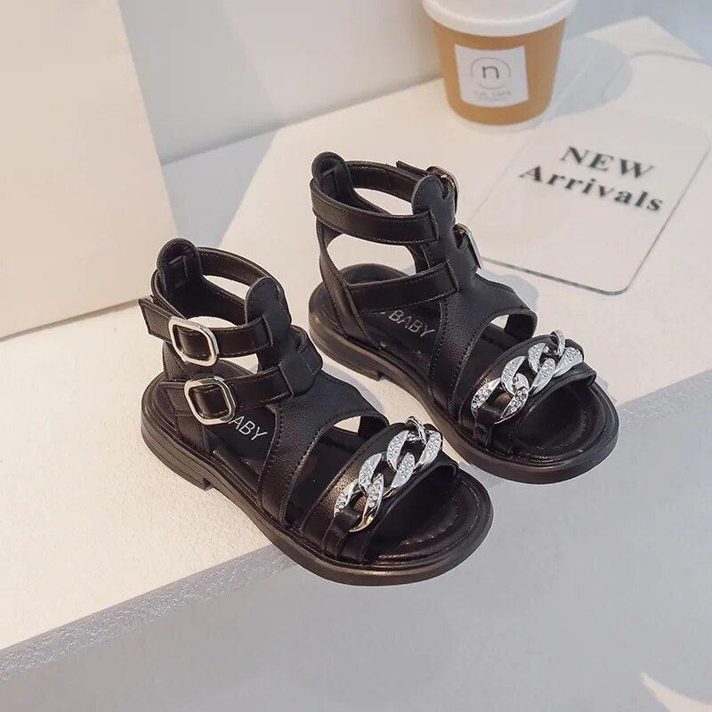 Gladiator Girl Sandals, Toddler Casual Shoes with Rhinestone - Low Heel G03261 - Touchy Style