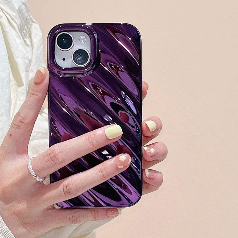 Glossy Silk Texture Pattern - Cute Phone Cases for iPhone 14, 13, 11, 12 Pro Max, 14 Pro, and 14 Plus - Touchy Style