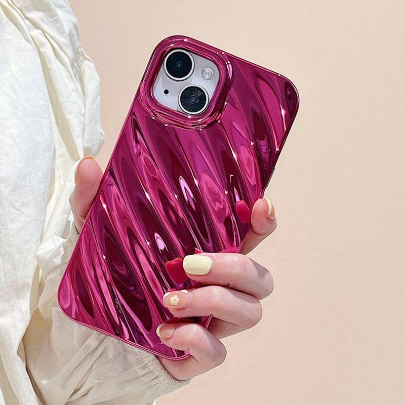 Glossy Silk Texture Pattern - Cute Phone Cases for iPhone 14, 13, 11, 12 Pro Max, 14 Pro, and 14 Plus - Touchy Style