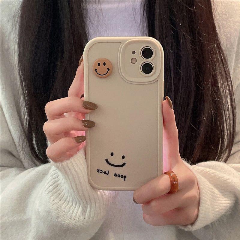 Good Luck Smiley Cute Phone Case For iPhone 11 13 12 Pro Max XS XR X - Touchy Style