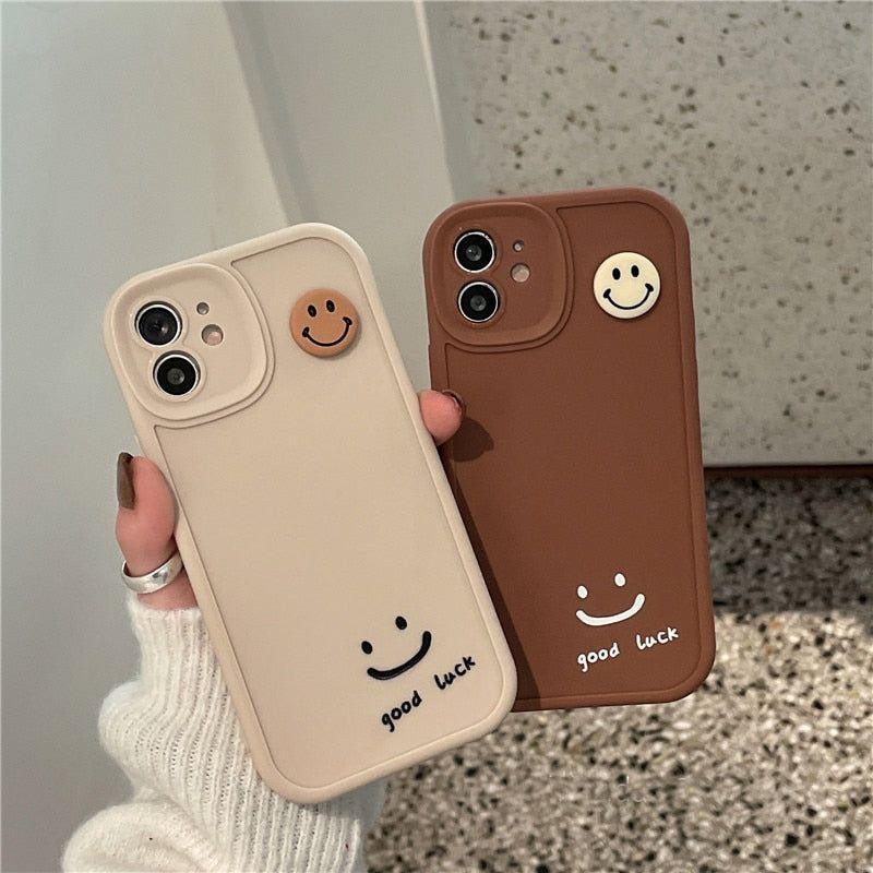 Good Luck Smiley Cute Phone Case For iPhone 11 13 12 Pro Max XS XR X - Touchy Style