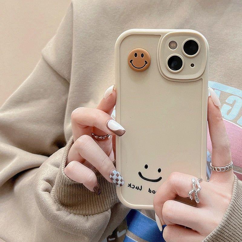 Good Luck Smiley Cute Phone Case For iPhone 11 13 12 Pro Max XS XR X - Touchy Style