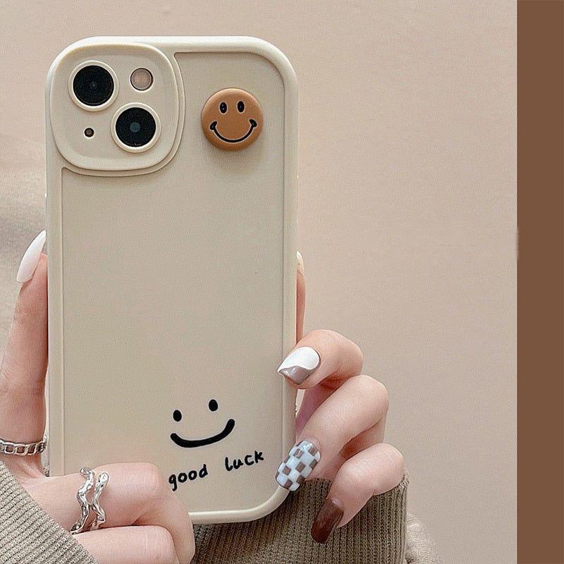 Good Luck Smiley Cute Phone Case For iPhone 11 13 12 Pro Max XS XR X - Touchy Style