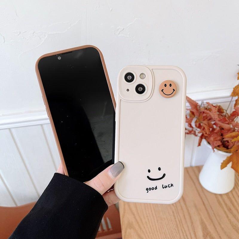 Good Luck Smiley Cute Phone Case For iPhone 11 13 12 Pro Max XS XR X - Touchy Style