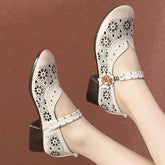 GQ224 Fashion Pumps - Hollow Soft Leather Casual Shoes - Touchy Style .