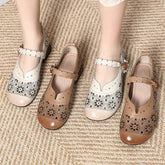 GQ224 Fashion Pumps - Hollow Soft Leather Casual Shoes - Touchy Style .