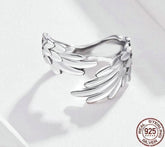 925 Sterling Silver Guardian Wings Rings Charm Jewelry - Touchy Style .