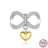 925 Sterling Silver Infinity Love with Heart Pendant Charm Jewelry Without Chain - Touchy Style .