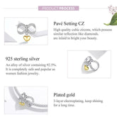 925 Sterling Silver Infinity Love with Heart Pendant Charm Jewelry Without Chain - Touchy Style .