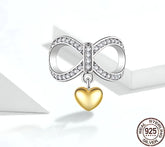 925 Sterling Silver Infinity Love with Heart Pendant Charm Jewelry Without Chain - Touchy Style .