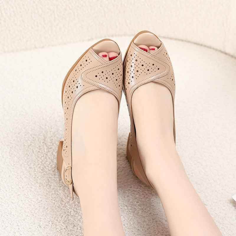 Ladies flat heel online sandals