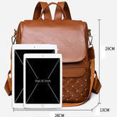 GZ235 Fashion Soft Leather Cool Backpack for Teenage Girls School - Touchy Style .