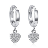 GZ243 - Solid 925 Sterling Silver Hearts Stars Dangle Earrings - Charm Jewelry - Touchy Style .