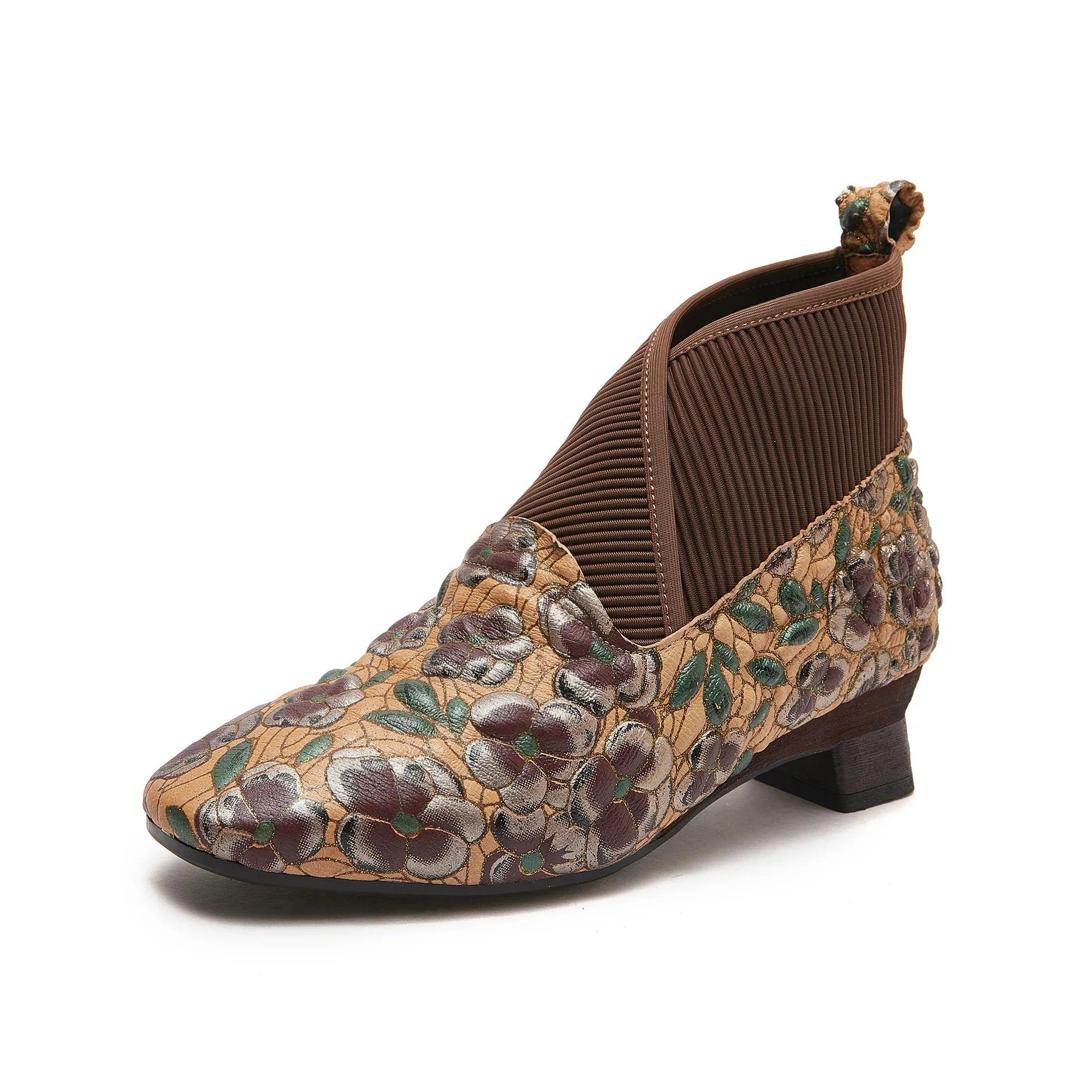 Handmade Embroidery Leather Boots: AZ308 Women&