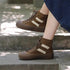 Handmade Flat Brown Leather Women&