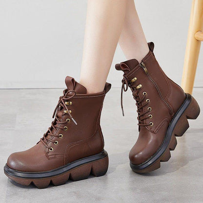 Handmade Genuine Leather Ankle Boots Women&