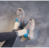 Handmade Genuine Leather Sneakers - Women&