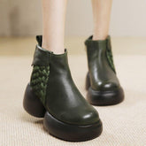 Handmade Leather Ankle Boots - Women&