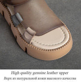 Handmade Leather Wedges Sandals - Women&