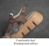 Handmade Leather Wedges Sandals - Women&