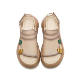 Handmade Leather Wedges Sandals - Women&