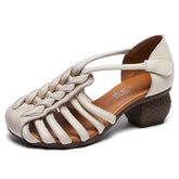 Handmade Retro Leather Sandals - TSS116 Women&