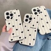 Heart Dot Flowers Water Ripple Cute Phone Cases for iPhone 11, 12, 13, 14, 15 Pro Max - Touchy Style .