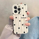 Heart Dot Flowers Water Ripple Cute Phone Cases for iPhone 11, 12, 13, 14, 15 Pro Max - Touchy Style .