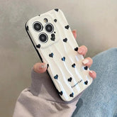 Heart Dot Flowers Water Ripple Cute Phone Cases for iPhone 11, 12, 13, 14, 15 Pro Max - Touchy Style .